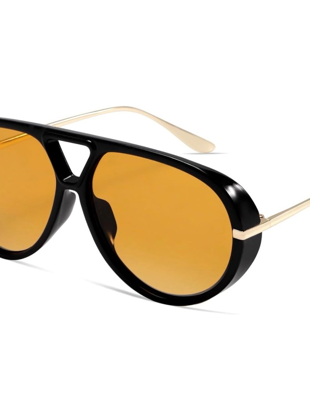 Women’s Black Frame Sunglasses with Amber Lenses - Picture 2 of 4